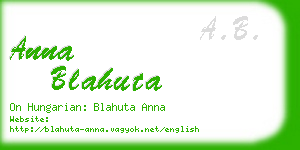 anna blahuta business card